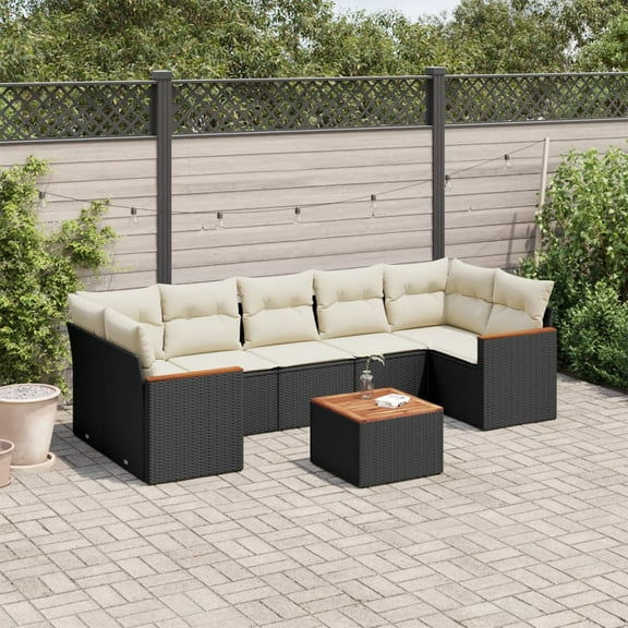 vidaXL Garden Sofa Set Black