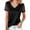Black, variant on Women's Satin Sequin Tops Elegant Cowl Neck Short Sleeve Sparkly Evening Blouse Party Ready Tee