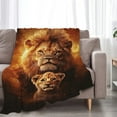 thumbnail image 4 of Lion Throw Blanket Lion Cub and Lion Gifts for Kids Girls Boys Adults Women Men Soft Cozy Warm Plush Fluffy Fuzzy Fleece Blanket Birthday Festival Decor Golden Lion, 4 of 5