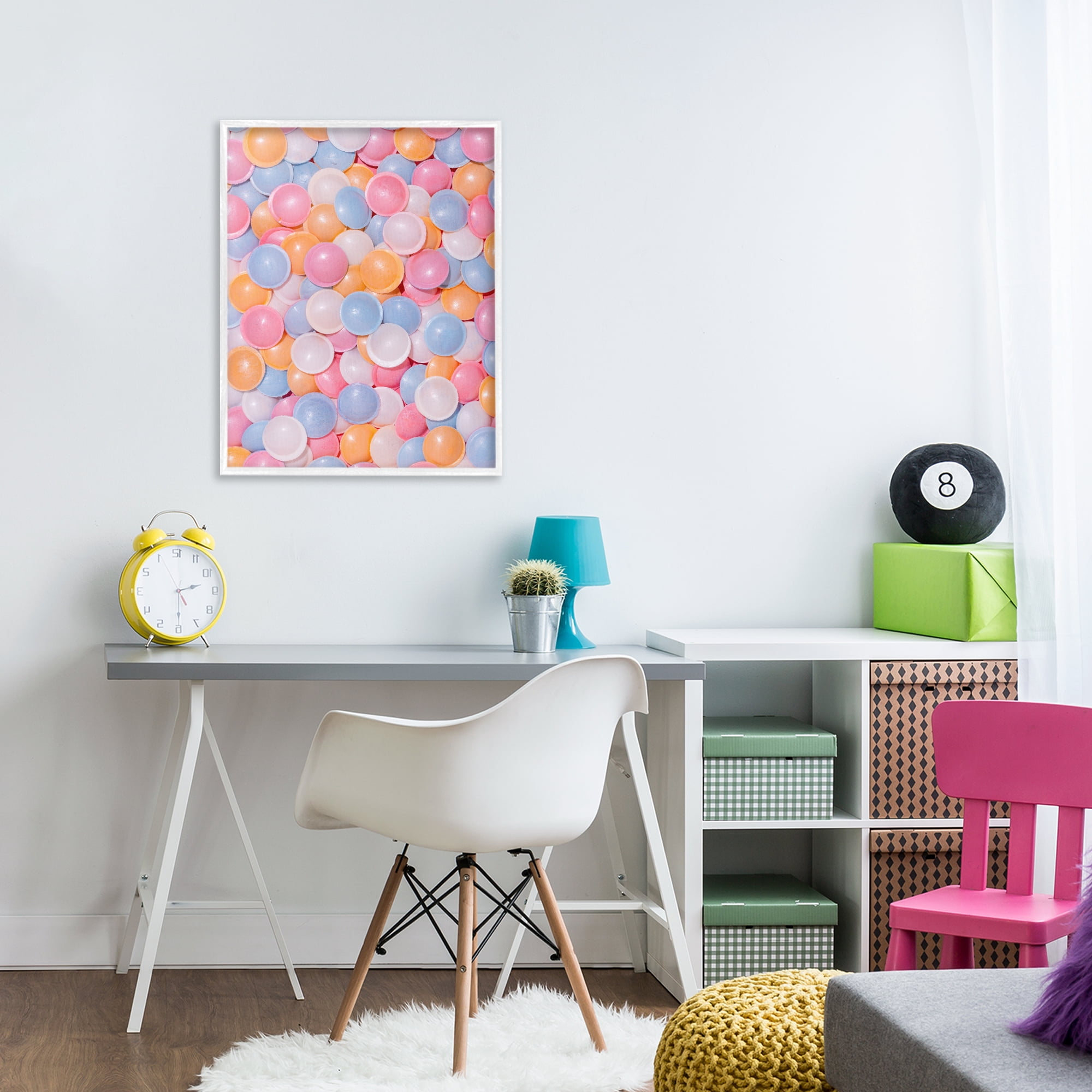 Stupell Industries Retro Pastel Candies White Framed Giclee Art, design by LISH Creative