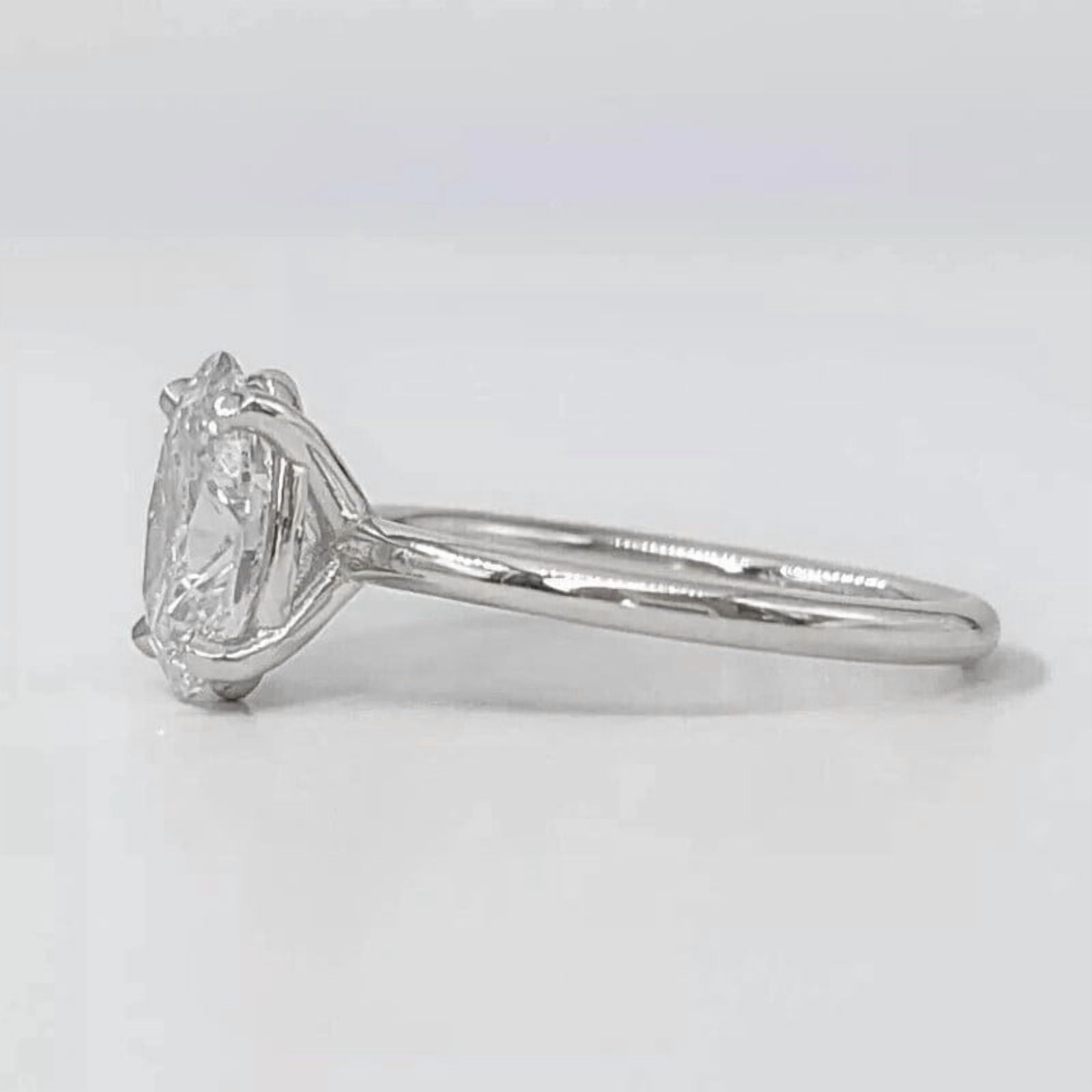 solitaire jewels 2.5CT Oval Moissanite Solitaire Engagement Ring For Women, 18K White Gold