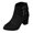 Black, variant on HEWUQI Women's Suede Low Block Heeled Ankle Boots Fashion Metal Buckle Decor Warm Round Toe Back Zipper Chunky Snow Shoes Black Size 6