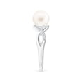 thumbnail image 3 of Angara Freshwater Cultured Pearl Criss Cross Shank Engagement Ring in 14K White Gold for Women | June Birthstone Jewelry for Her, 3 of 8