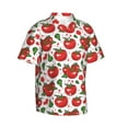 thumbnail image 2 of Balery Hand Drawn Tomatoes Print Men's Hawaiian Shirts Short Sleeve Beach Shirt Relaxed Fit Vacation Button Down Shirts-XX-Large, 2 of 9