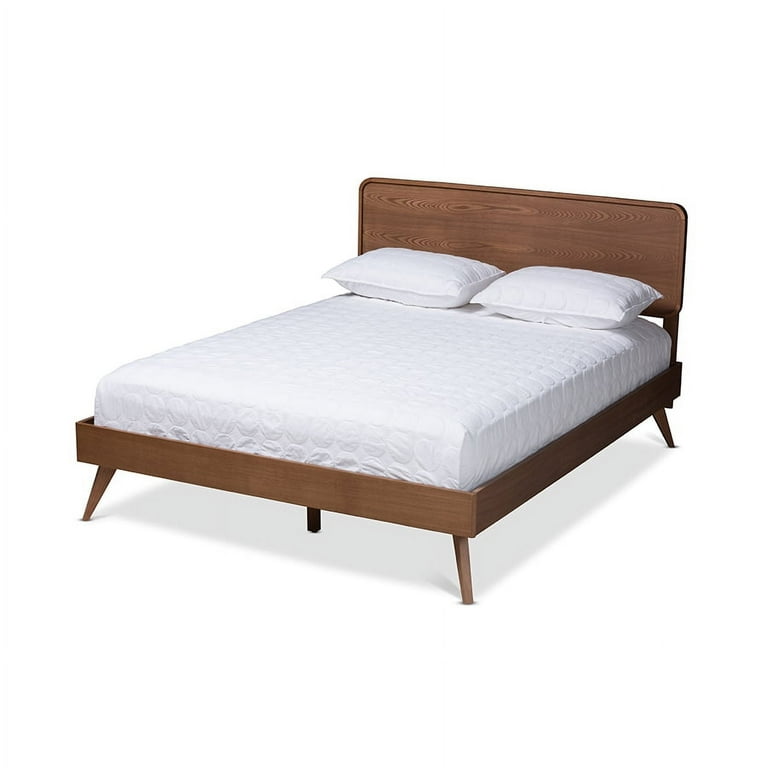 Baxton Studio Demeter Mid-Century Modern Walnut Brown Finished Wood King Size Platform Bed Baxton Studio Demeter Mid-Century Modern Walnut Brown Finished Wood King Size Platform Bed