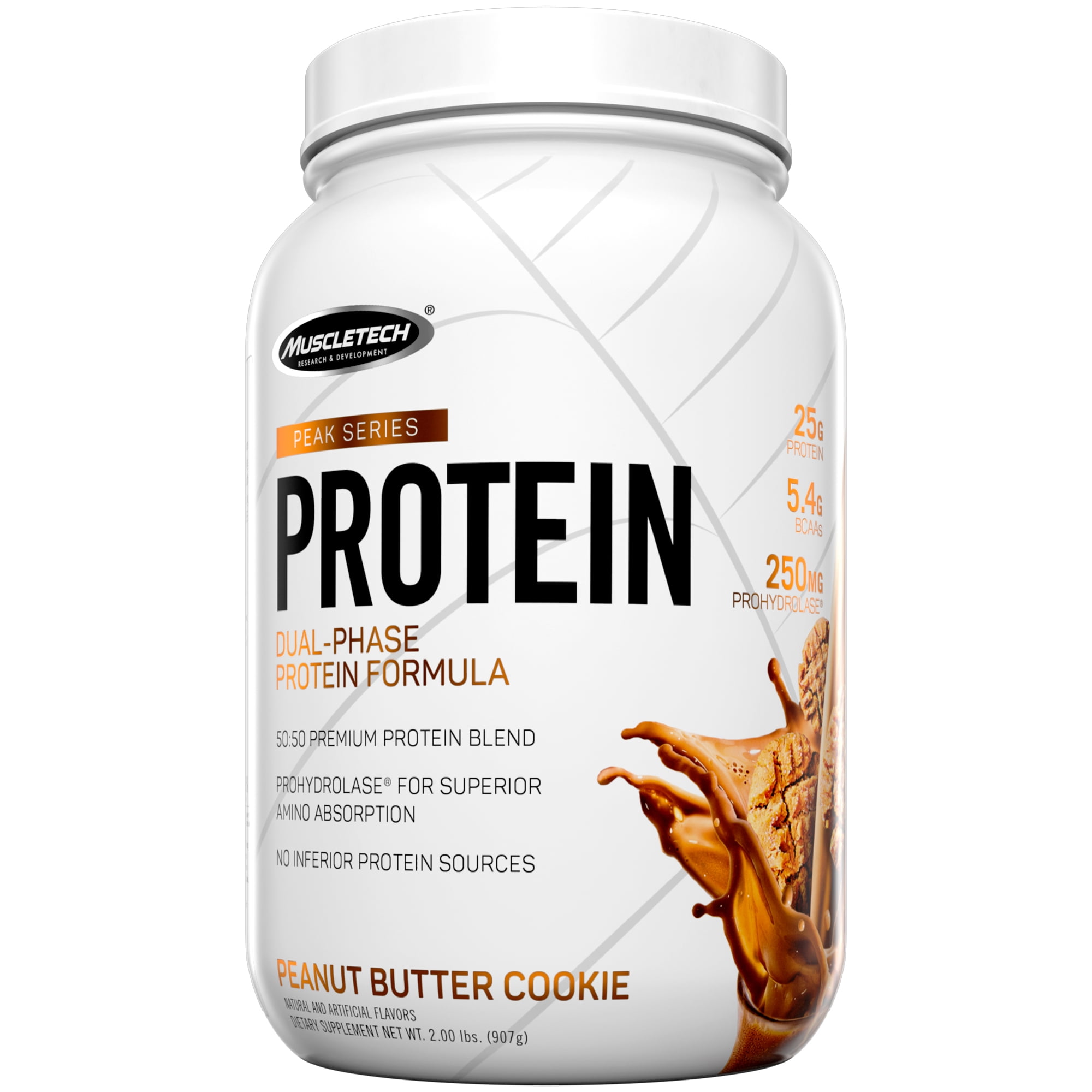 MuscleTech Peak Series Protein Powder, Peanut Butter Cookie, 2lbs (907g