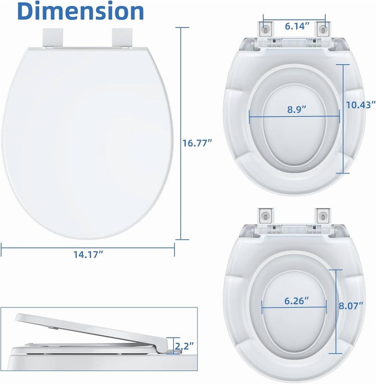 Towallmark Toilet Seat With Toddler Seat, Round Soft Close Toilet Cover With Quick Release Hinges, White PP Potty Training Seat, Family Use Toddler Toilet Seat