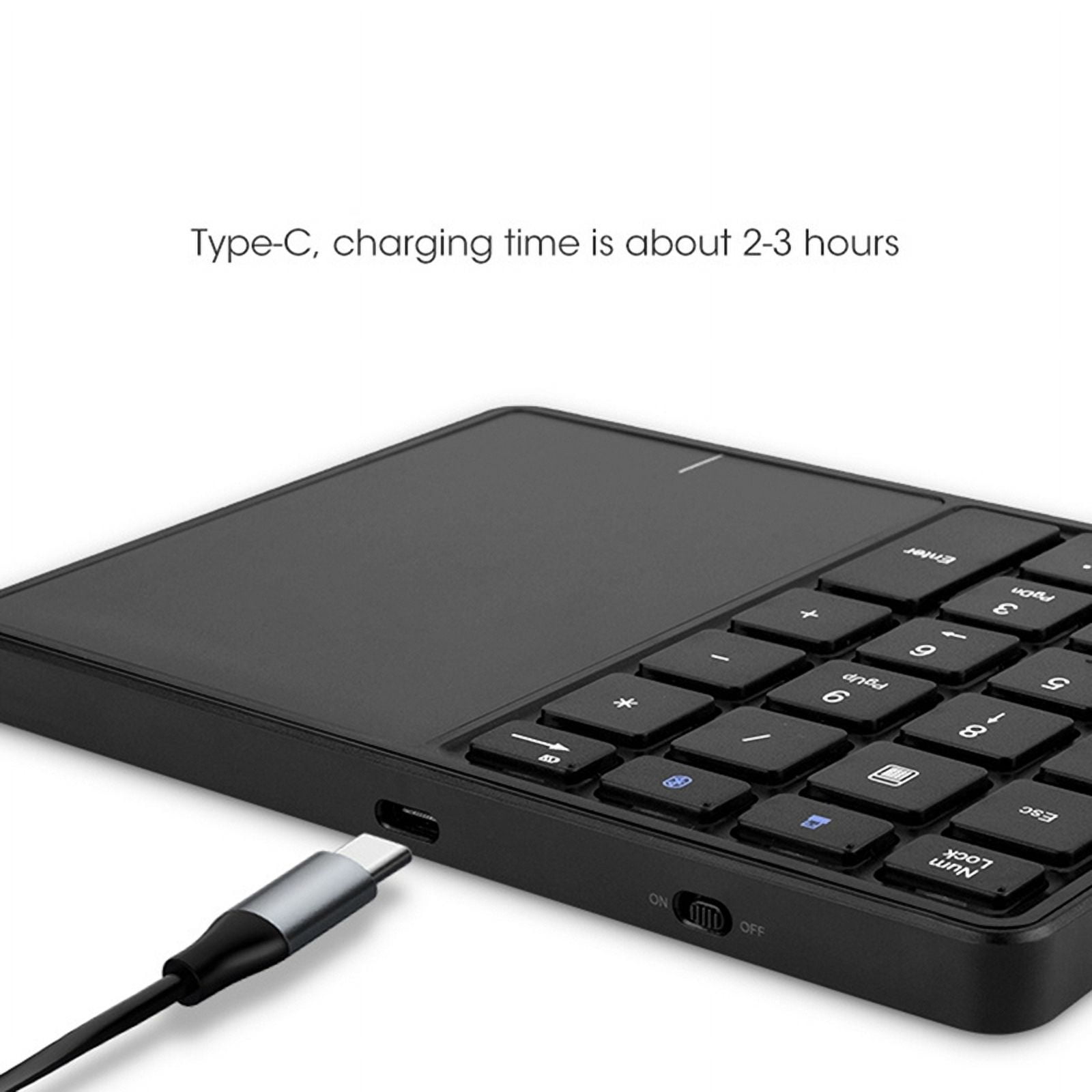 Katigan Bluetooth Numeric Keyboard with Touchpad Rechargeable USB Wireless Numeric Keyboard for Android, Windows, IOS