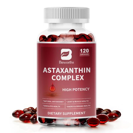 Astaxanthin Complex Capsules - Non-GMO and Gluten Free - 120 Softgels - Supports Eye Health