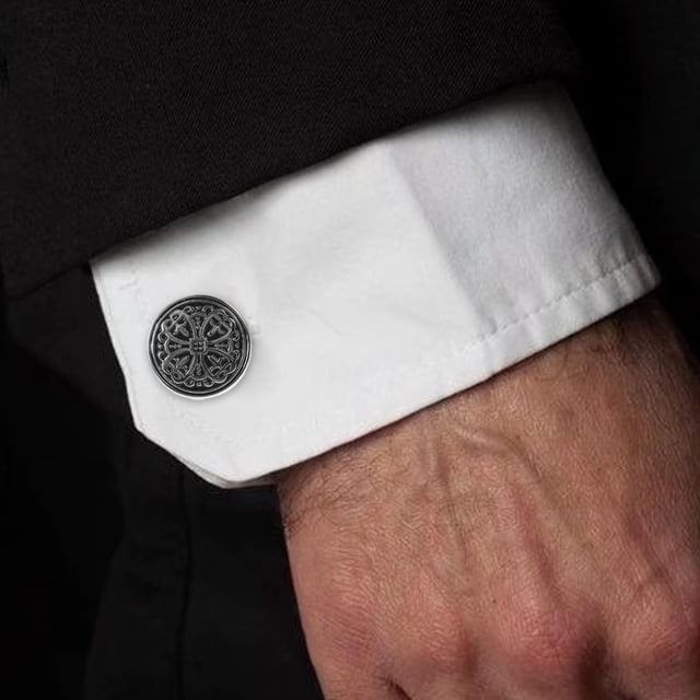 Houderco Cufflinks Y Negros De Cobre Floral Estilo Retro Para De Camisas Formales