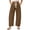 Light Brown, variant on Women's Casual Wide Leg Pants, Elastic Waist Drawstring, Solid Color Straight Leg Lounge Trousers with Pockets for Comfort and Daily Wear,Light Brown,2XL