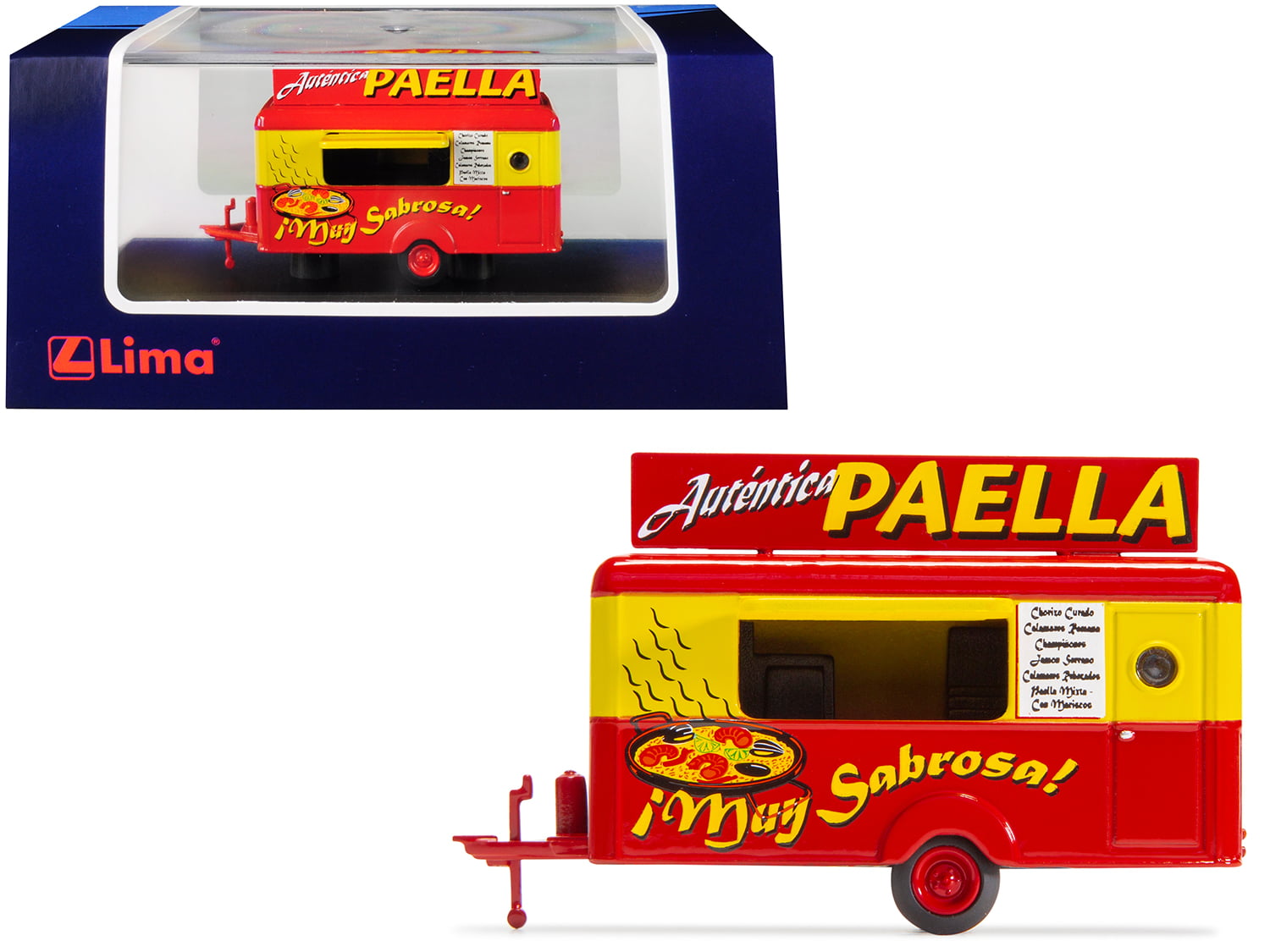 Mobile Food Trailer Autentica Paella 1/87 HO Scale Lima diecast HC5003