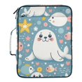 thumbnail image 2 of Haosy Accordion File Organizer Zipper Binder 500 Sheet 6-Tab Expanding File Folder Multi-Pocket 1.2 Inch 3 Ring Cute Seal Fish Star Dot, 2 of 7
