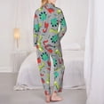 thumbnail image 3 of Pajama Sets for Women 2 Pcs, Cute Dinosaur Button Down Long Sleeve Sleepwear Lounge PJ Sets, 3 of 6