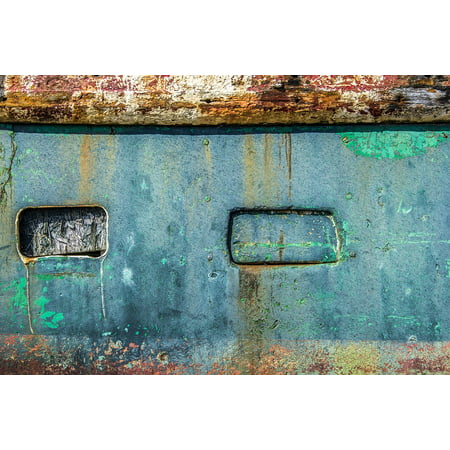 LAMINATED POSTER Rust Boat Hull Peeling Paint Texture Wood Texture Poster Print 24 x (Best Paint For Aluminum Boat Hull)