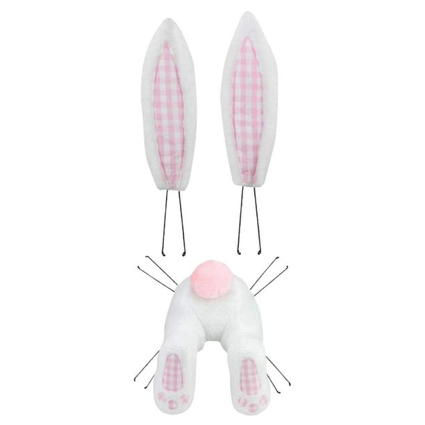 uirnalda de de decoración de puerta de Pascua, conejo de bricolaje con , decoración de adorno de dibujos animados pa colg escocesa rosa Sunnimix Corona de Pascua Adjunto