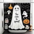 thumbnail image 5 of Tchckioa Black Halloween Cute Ghost Shower Curtain for Bathroom,72x72 Inch Waterproof Hooks Bath Curtain, 5 of 8