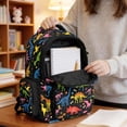 thumbnail image 5 of SEANATIVE Kids School Backpack Boys Girls Book Bag Large Capacity Lightweight School Bag with Adjustable Straps Multi Pockets Toddler Backpack for Teen Students, Cartoon Dinosaur Skeleton Print, 5 of 7