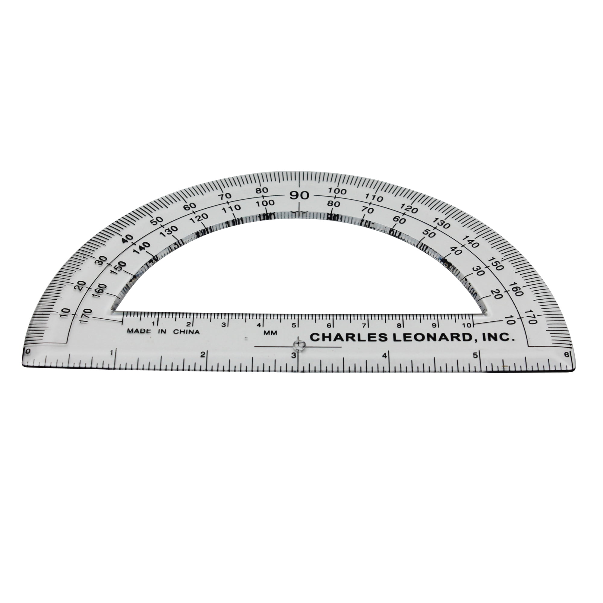 Charles Leonard Protractor Plastic, 6-Inch, 12 Per Pack, 5 Packs
