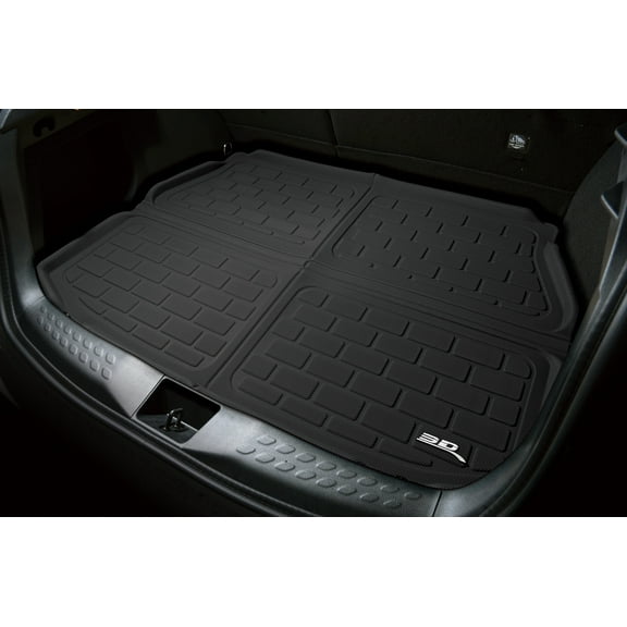 3D Maxpider 2020-2023 Fits Tesla Model Y 5-Seat Rear Upper Cross Fold Kagu Black Carbon Fiber Embossed Pattern Cargo Liner M1TL0171309