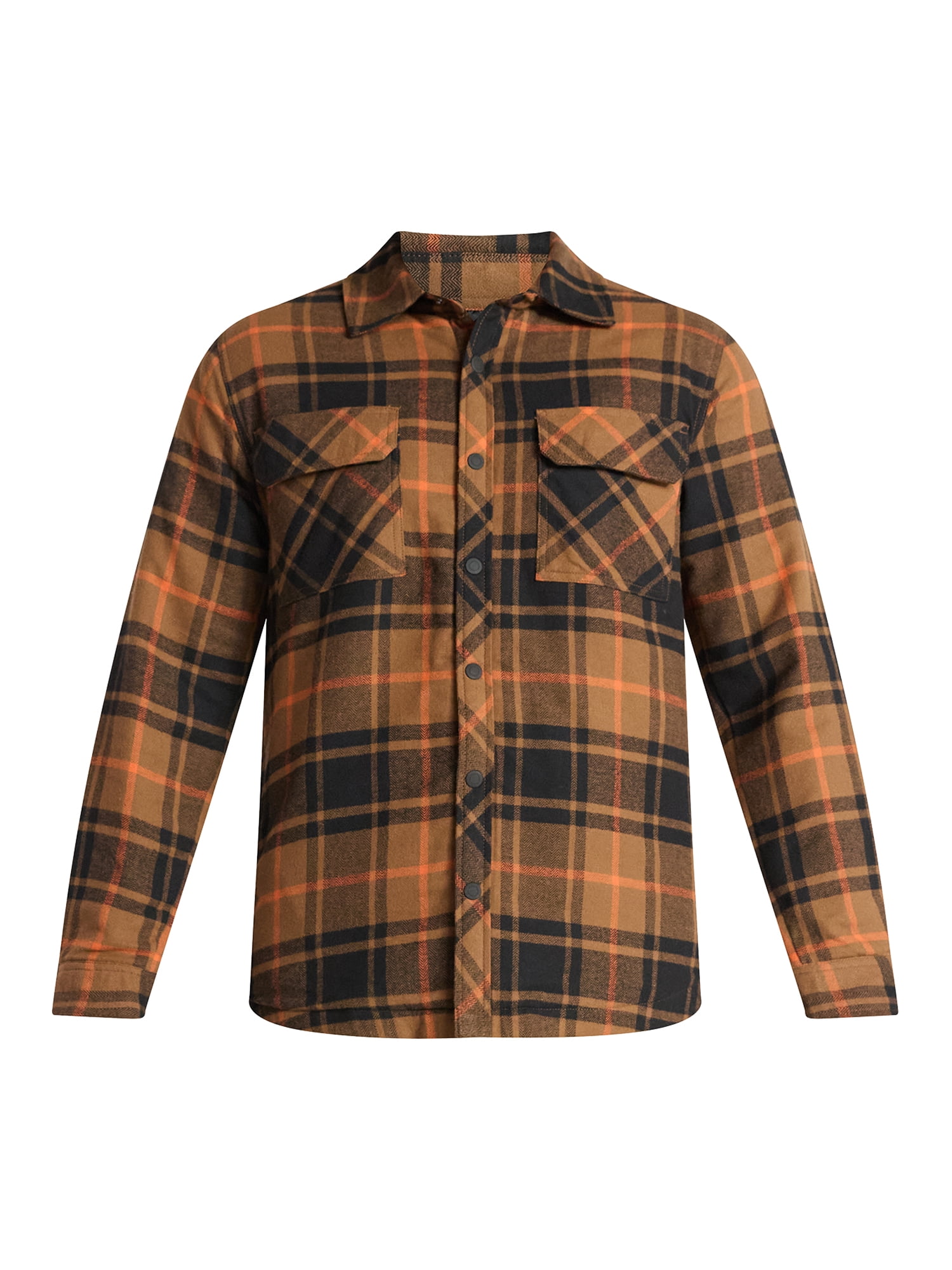 George Men's Shirt Jacket with Long Sleeves, High Pile Fleece Lining, Sizes S-3XL