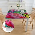thumbnail image 2 of WYYP Flamingo, Flowers, Palm Leaves Square Fitted Table Cloths 100% Polyester Fiber 46*46, 2 of 8