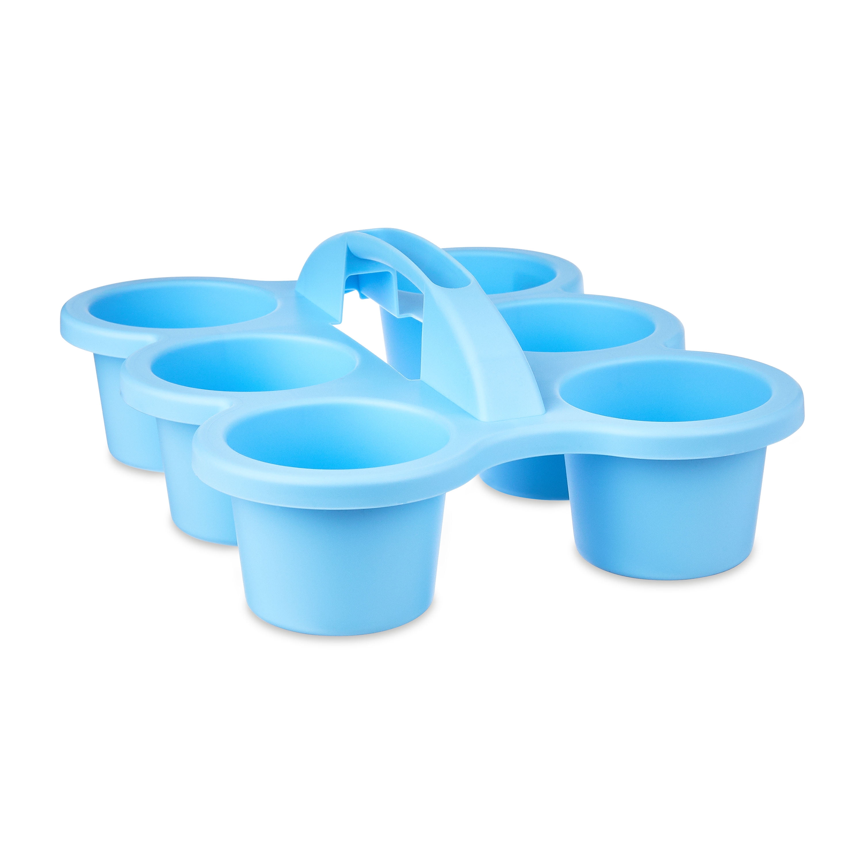 Pen+Gear Plastic Cup Caddy, Desktop Craft and Hobby Organizer, Sky Blue, 6-pack