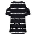 thumbnail image 3 of Uaswgudfs Women's Striped Cold Shoulder Blouse Tee - Casual Basic Loose Fit Short Sleeve Tunic Top, 3 of 4