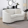 thumbnail image 2 of Rainn Boucle Upholstered Sloped Arm Loveseat Latte, 2 of 12