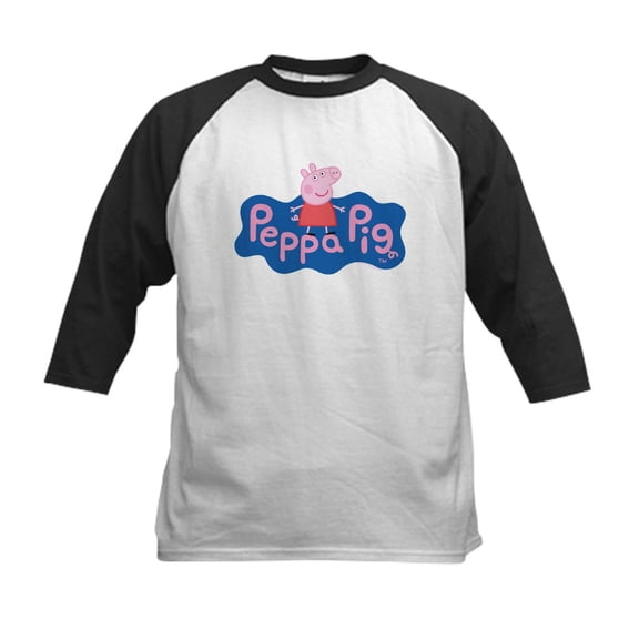 CafePress - Peppa Pig Kids Baseball T Shirt - Kids Cotton Baseball Jersey, 3/4 Sleeve Shirt