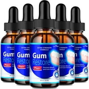 Gum Restore Supplement - Official Formula - Extra Strength with Vitamin C, Zinc - Gum Restore Plus Drops Reviews (5 Pack)