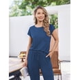 thumbnail image 4 of Ekouaer 2 Packs Pajamas for Women Set Cap Sleeve Top and Pants Soft Sleepwear Comfy Pjs Set with Pockets Loungewear, 4 of 6