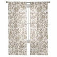thumbnail image 3 of Farmhouse Khaki Sheer Curtains 84 Inches Long 2 Panels Set, Window Sheer Curtains for Living Room/Bedroom, Vintage Flower Leaf Botanical Plant Light Filtering Rod Pocket Curtain 52'' x 84'' x 2, 3 of 7