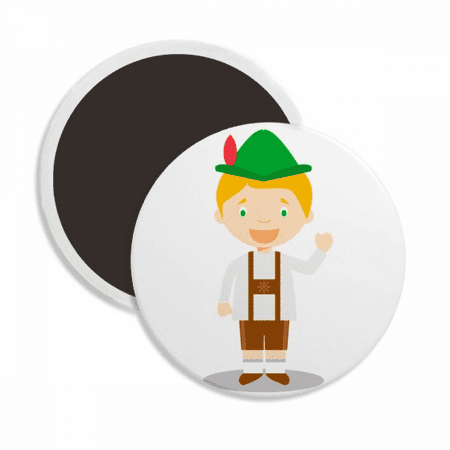

Green Brown Germany Cartoon Round Ceracs Fridge Magnet Keepsake Decoration
