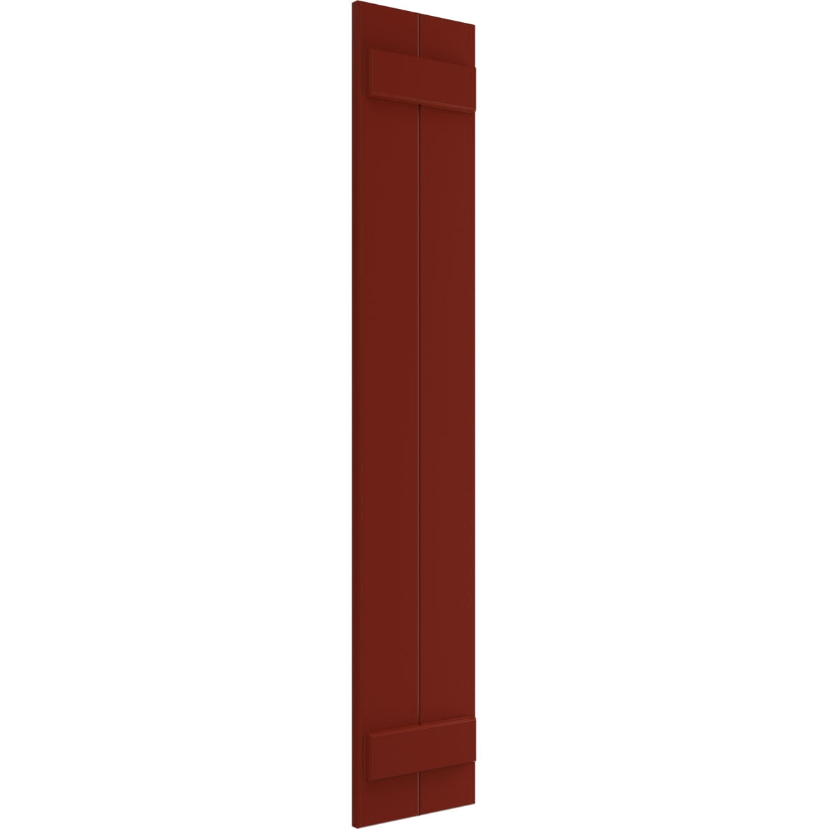 Ekena Millwork 10 3/4"W x 47"H True Fit PVC Two Board Joined Board-n-Batten Shutters, Pepper Red (Per Pair - Hardware Not Included)