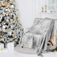 thumbnail image 5 of Christmas Fuzzy Blanket 60 x 50 Inch Grey White Snowflake Throw Blanket for Winter Holiday Home Chair Sofa Couch Bed, 5 of 6