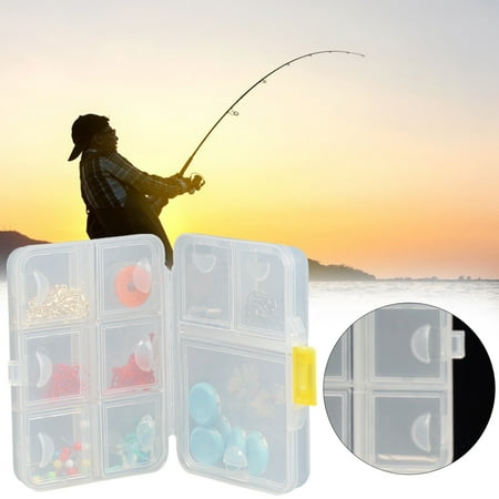 NIBOLOG Fishing Tackle Box Multi-purpose Waterproof Mini Fishing Lure Bait 9 Grids Rectangular Transparent Case for Fishing Lovers
