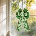 thumbnail image 5 of St.Patrick's Day Bow for Wreath,Large St Patricks Day Wreath Bow for Front Door Fence Green White Shamrock Burlap Bow,St Patricks Day Tree Topper Bows,Shamrock Bowknot for Front Door Outdoor Outside, 5 of 7