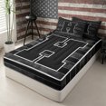 thumbnail image 2 of Meiyoeat Distressed US Flag Letter H Zipper Twin Comforter Sets with Fitted Sheet and 2 Pillowcases for Men Kids, Bold Monogram Zipper Bedding Set, Black Gray White,4-Piece,Black Reversible, 2 of 6
