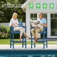 thumbnail image 4 of SERWALL Tall Balcony Adirondack Chairs Set of 2, HDPE Outdoor Bar Height Barstools Chair Set of 2 for Bistro, Poolside, Garden, Blue, 4 of 8