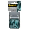 Scotch Expressions Packaging Tape, 1.88" x 500", Blue/Black Zebra Pattern