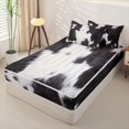 thumbnail image 3 of Manfei Farm Cow Spot Zipper Twin Comforter Sets with Fitted Sheet and 2 Pillowcases,Minimalist Animal Pattern Zipper Bedding Set,Black White,Reversible, 3 of 7