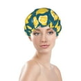 thumbnail image 2 of KLL Lemon Pattern Shower Cap & Bath Cap for Women,Reversible Oversized Waterproof Shower Caps for all Hair Lengths,Elastic Reusable Bathing Hair Cap, 2 of 7
