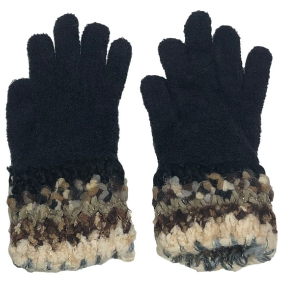 Isotoner Knit Gloves Womens Plush Fleece Lined Blue Speckle