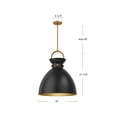 thumbnail image 4 of PD411318AGMB-Alora Lighting-Waldo - 1 Light Pendant-21.75 Inches Tall and 18 Inches Wide-Aged Gold/Matte Black Finish, 4 of 7