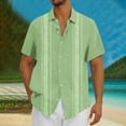 thumbnail image 2 of Lovzfmll Botanical Aloha Shirt for Men, Tropical Floral Print Short Sleeve Top, Button Down Vacation Style Blouse, 2 of 5