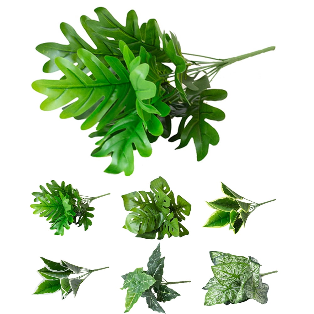 SPRING PARK 2Pcs Artificial Leaves Waterproof Fake Plants Indoor