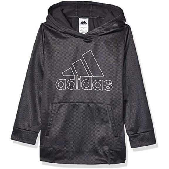 adidas Boys' Little Pullover Logo Sweatshirt, Black, 6