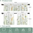 thumbnail image 4 of Floral Leaves Curtain for Kitchen Bathroom Watercolour Yellow Flower Rod Pocket Window Tier Curtains Valance Set 3 Pcs Plant Printed Curtains 54 x 18 inches + 27 x 36 inches *2, 4 of 6