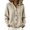 A1_Khaki, variant on Womens Knit Hooded Cardigan Sweaters Button Down drawstring long sleeve Hoodie oversized relaxed fit thermal thick warm sweater comfy cozy Soft Hooded Sweatshirt Cardigan